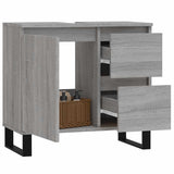 Bathroom Cabinet Grey Sonoma 65x33x60 cm Engineered Wood 831618
