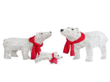 Set of 3 Lighted Polar Bear Family Christmas Decorations, Pre-lit Holiday Decor with 190 Warm White 26035753