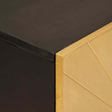Sideboard Black and Gold 60 x 33 x 75 cm Solid Mango Wood 4017830