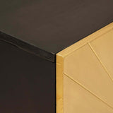 Sideboard Black and Gold 60 x 33 x 75 cm Solid Mango Wood 4017830