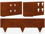 Lawn Edging 10 pcs 100 x 20 cm Steel Rusty 8008598