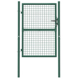 Fence Gate Steel 100x125 cm Green 145733