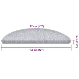 Stair Mats 20 pcs 56x17x3 cm Light Grey Half Round 3365784