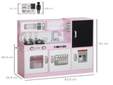 Pretend Play Kitchen, Kids Kitchen Playset w/ Toy Phone, Chalkboard, Microwave, Cooking Stove, Sink T3398P422353