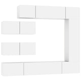 7 Piece TV Cabinet Set White Engineered Wood 3114558