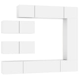 Tv Cabinet Set Set of 7 White Engineered Wood Medium to Large 3114558