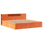 Bed Frame without Mattress Wax Brown 180x200 cm Super King Solid Wood Pine 3323409