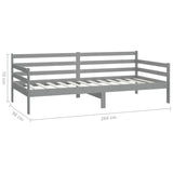 Day Bed without Mattress Grey Solid Wood Pine 90x200cm 806937