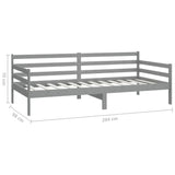 Day Bed without Mattress Grey Solid Wood Pine 90x200cm 806937