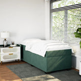Box Spring Bed with Mattress Dark Green 90x200 cm Velvet 3285260