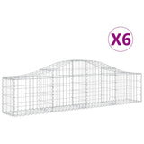 Arched Gabion Baskets 6 pcs 200x30x40/60 cm Galvanised Iron 3145371