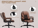 Faux Leather Office Chair - Brown T3398P343089