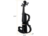 Full Size 4/4 Bunnel Edge Electric Silent Violin with Case Bow Rosin Headphone Connecting Line Black 54112168