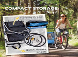 2 Seat Bike Trailer with 5 Point Harness, Baby Bike Stroller with Safety Flag, Reflectors, for 18 T3398P348586