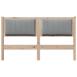 Upholstered Headboard Brown 140 cm Solid Pine Wood 879064
