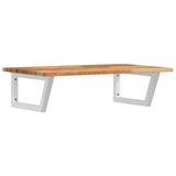 Basin Shelf Wall Mounted Steel and Solid Wood Acacia 3302826