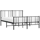 Metal Bed Frame without Mattress with Footboard Black 160x200cm 352501