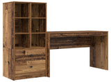 Desk with Drawer with Shelf with Storage 2 pcs Old Wood 3337335