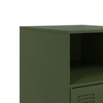 ZNTS Bedside Cabinets 2 pcs Olive Green 34.5x39x62 cm Steel 841772