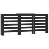 Radiator Cover Black 205x21.5x83.5 cm Engineered Wood 852718