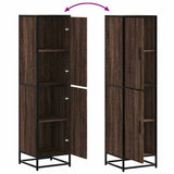 Highboard Brown Oak 35.5x35x139 cm Engineered Wood and Metal 849058