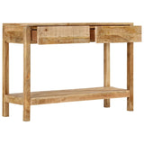 Console Table with 2 Drawers 110x35x75 cm Solid Wood Mango 354982