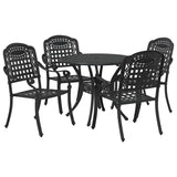 Garden Dining Set 5 pcs Black Aluminium 3334685