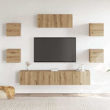 7 Piece TV Cabinet Set Wall-mounted Artisan Oak 3329208