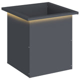 Garden Planter with LED Antracite 40 x 40 x 40 cm Steel 8008130