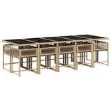 Garden Dining Set Beige, Cream White, Black 3211474