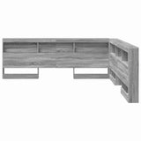 Storage Headboard with Shelf Grey Sonoma 180 cm Engineered Wood 3335514