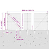 Hexagonal Fence with Post 50 x 1.2 m PVC-Coated Steel Grey Mesh 3353277