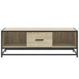 ZNTS Coffee Table Sonoma Oak 100x57x35 cm Engineered Wood and Metal 848760