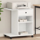 Printer Stand with Wheels White 60x40x68.5 cm 840639