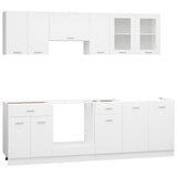 8 Piece Kitchen Cabinet Set Lyon White Engineered Wood 3067647