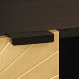 Side Cabinet Black and Gold 80 x 33.5 x 75 cm Solid Mango Wood 4017855