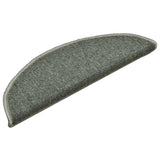 Stair mats 15 pcs 56 x 17 x 3 cm Non-Slip Dark Green 322360