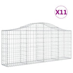 Arched Gabion Baskets 11 pcs 200x30x80/100 cm Galvanised Iron 3145418