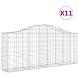 Arched Gabion Baskets 11 pcs 200x30x80/100 cm Galvanised Iron 3145418