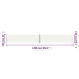 Retractable Side Awning Cream 160x1200 cm 318067