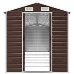 Garden Shed Brown 191x725x198 cm Galvanised Steel 3188271