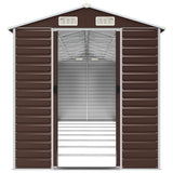 Garden Shed Brown 191x725x198 cm Galvanised Steel 3188271