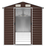 Garden Shed Brown 191x725x198 cm Galvanised Steel 3188271