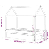 Kids Bed Frame with a Drawer White Solid Pine Wood 80x160 cm 322140