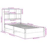 Bookcase Bed without Mattress Wax Brown 75x190 cm Small Single Solid Wood Pine 3322896