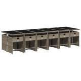 Garden Dining Set Grey PE rattan Large 12-seater Foldable 3211124