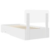 Bed Frame with Headboard White 90 x 200 cm Engineered Wood 3412418