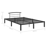 ZNTS 284659 Bed Frame without Mattress Black Metal 140x200 cm