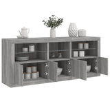 Sideboard with LED Lights Grey Sonoma 162x37x67 cm 3209000
