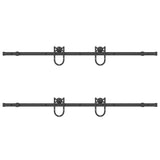 Sliding Door Hardware Kit 366 cm Steel Black 3295793